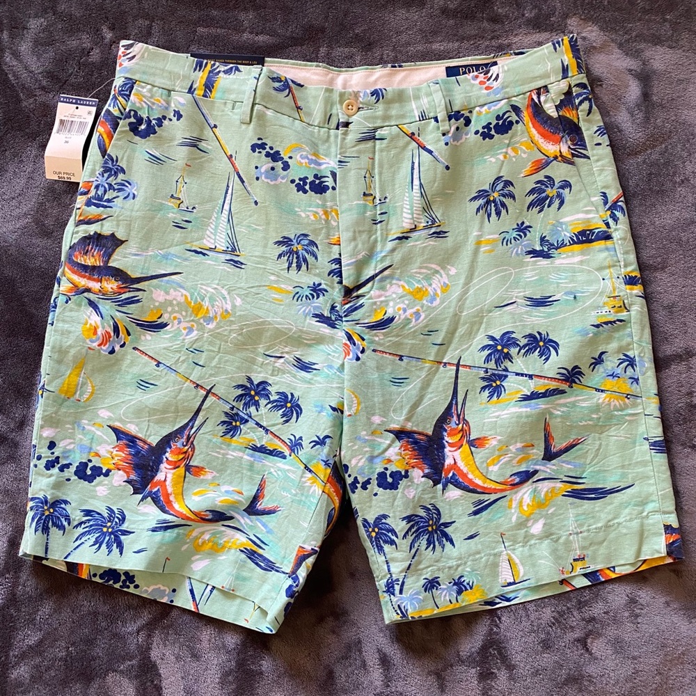 NWT Men’s Polo Ralph Lauren linen shorts, Size 36